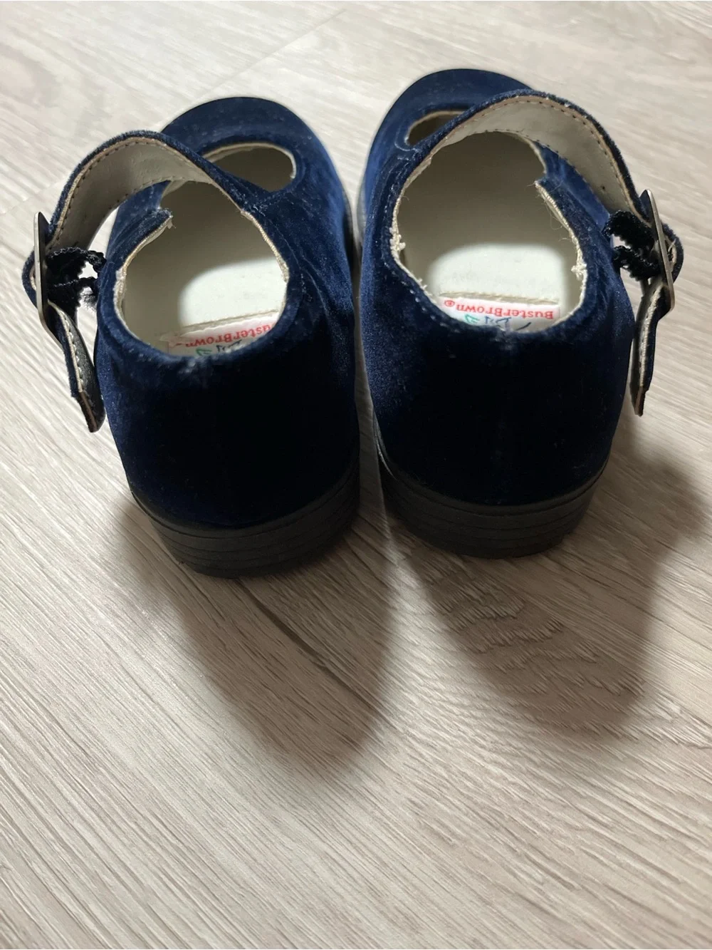 Buster Brown Navy Velvet Mary Jane Shoes for Toddler